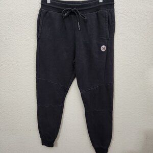 Hurley BOYs Black Jogger Sweatpants L With Logo & Drawstring
